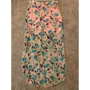 Lush Chiffon Maxi Skirt - Floral -‎ Sheer Womens L